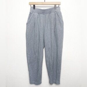 POETRY Women Grey Cotton Wide Leg Lagenlook Barrel Pleated Knit Pants US 6 Confy